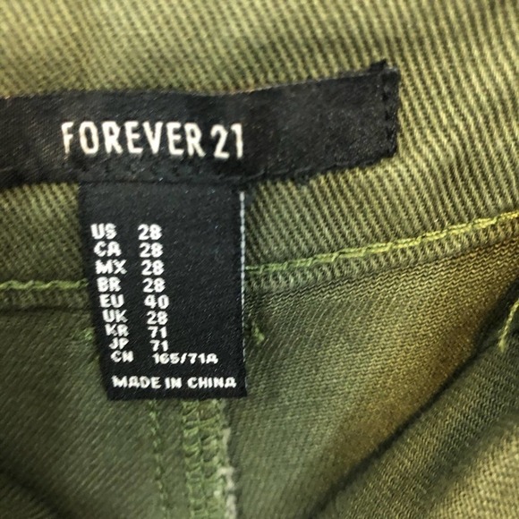 Forever 21 Dark Green Canvas Shorts - 28 - Picture 3 of 4